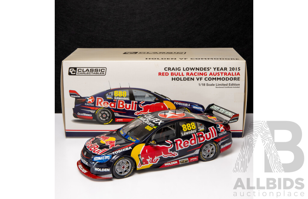 Classic Carlectables 2013 Holden VF Commodore Red Bull Racing Craig Lowndes #888 COA 282/1000 - 1:18 Scale Model Car