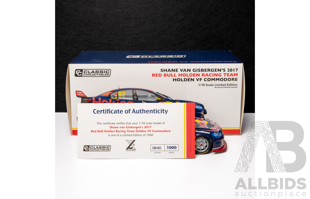 Classic Carlectables 2015 Holden VF Commodore Red Bull Racing Shane Van Gisbergen #97 COA 640/1000 - 1:18 Scale Model Car