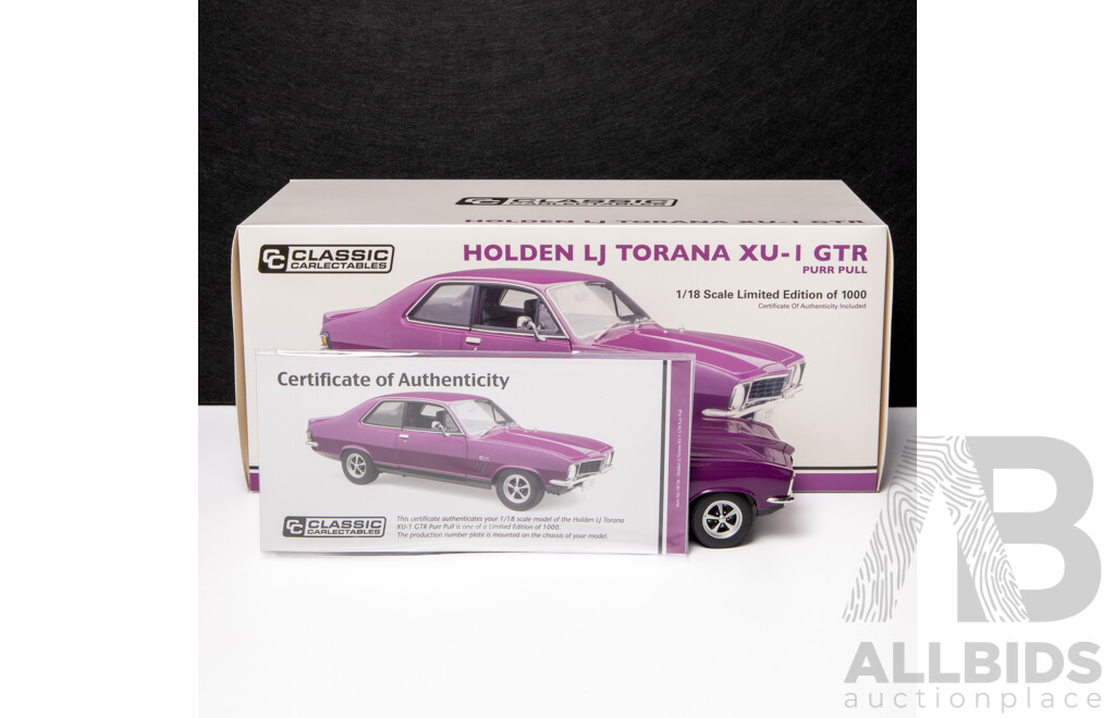Classic Carlectables Holden LJ Torana XU-1 GTR Purr Pull COA Included - 1:18 Scale Model Car