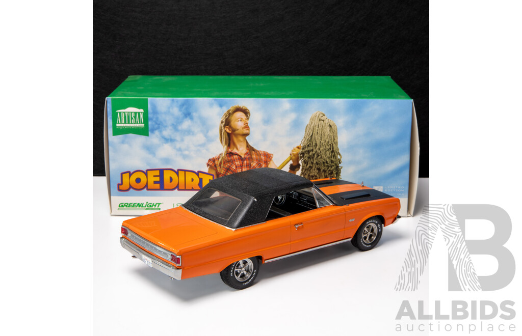 Greenlight 1967 Plymouth Belvedere GTX Convertible Joe Dirt Orange (Includes Roof)- 1:18 Scale Model Car