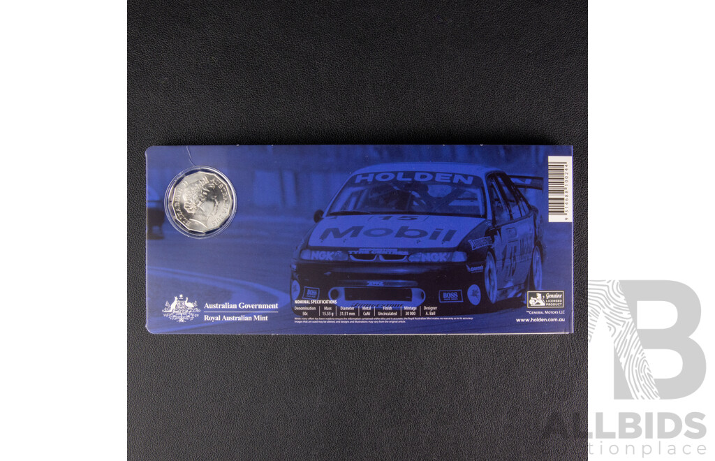 Australian RAM 2018 Six Coloured Fifty Cent Coin Set, Holden High Octane, Australia's Motor Sport Legends