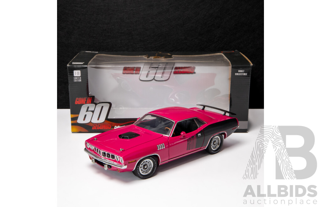 Highway 61 1971 Plymouth Hemi Cuda Gone in 60 Seconds Pink - 1:18 Scale Model Car