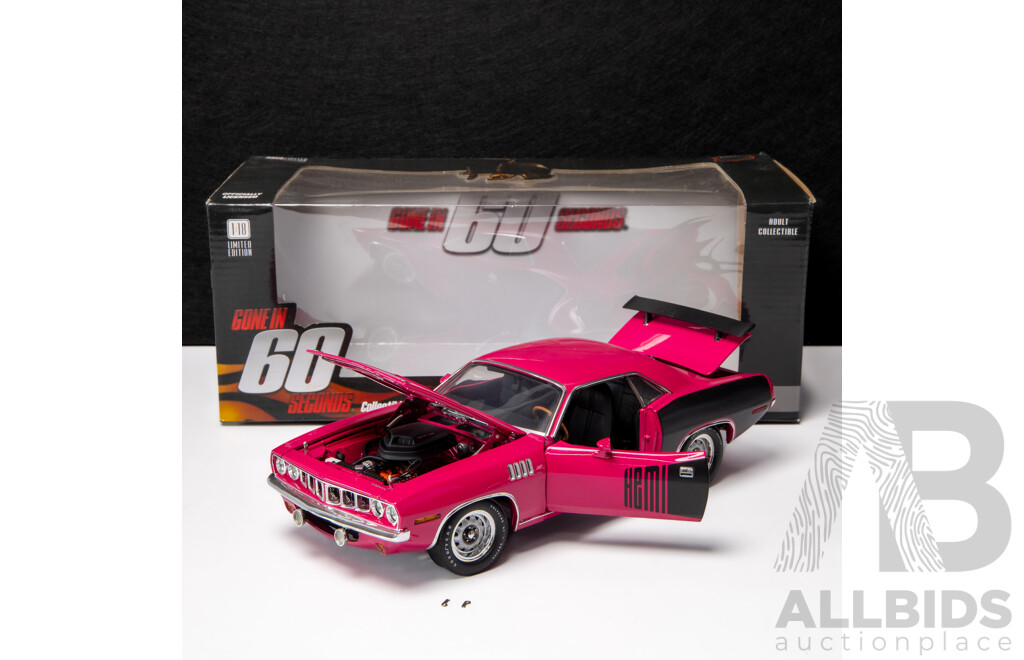 Highway 61 1971 Plymouth Hemi Cuda Gone in 60 Seconds Pink - 1:18 Scale Model Car