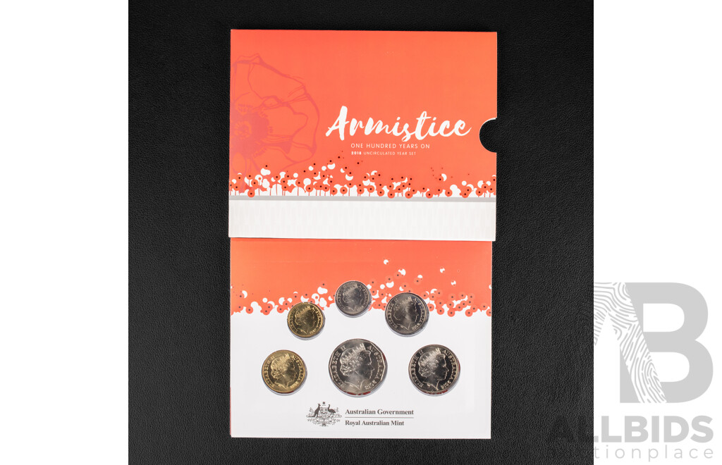 Australian RAM 2018 Six UNC Coin Set, Armistice One Hundred Years on