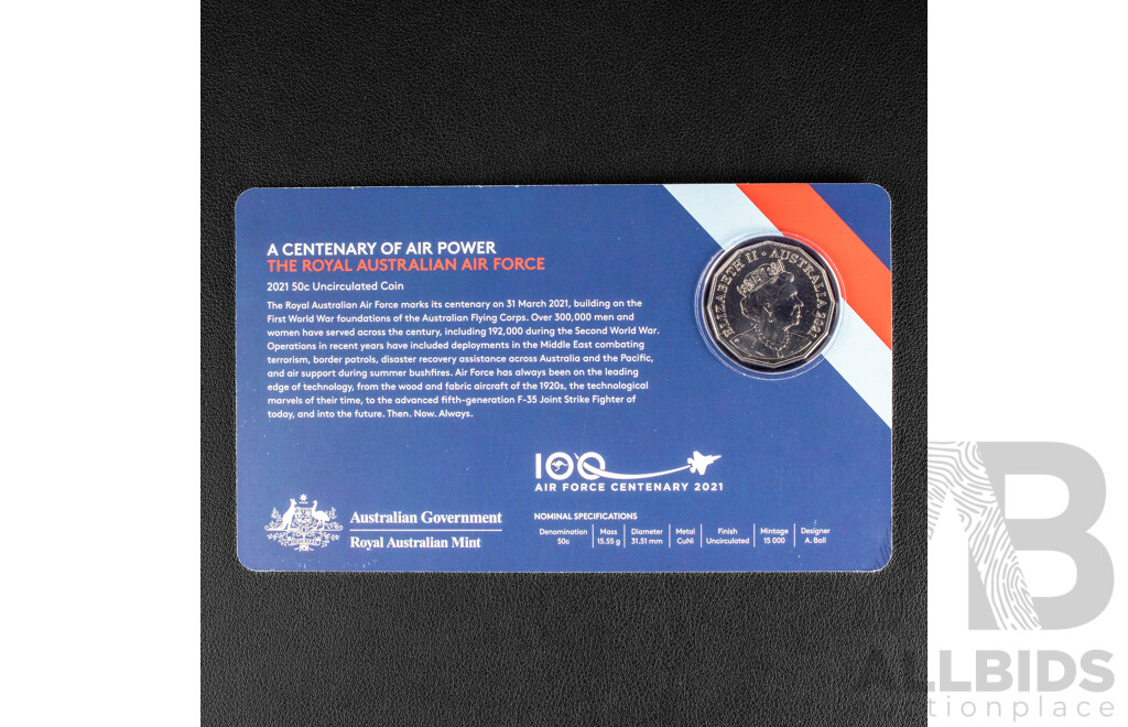 Australian RAM 2021 Commemorative Fifty Cent Coin Set, Royal Australian Air Force Centenary