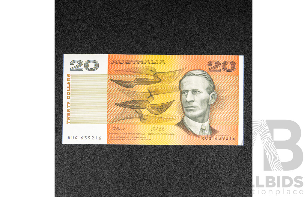Australian 1991 Twenty Dollar Note Fraser/Cole R413, RUQ 639216