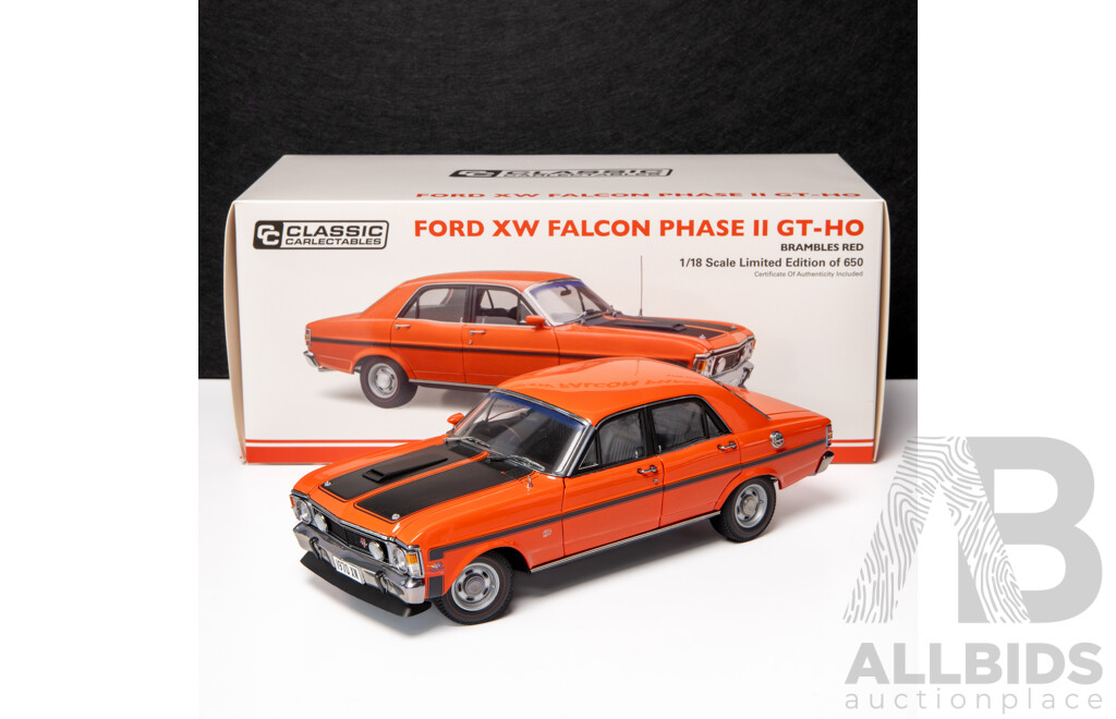 Classic Carlectables 1970 Ford XW Falcon Phase II GT-HO Brambles Red COA 16/650- 1:18 Scale Model Car
