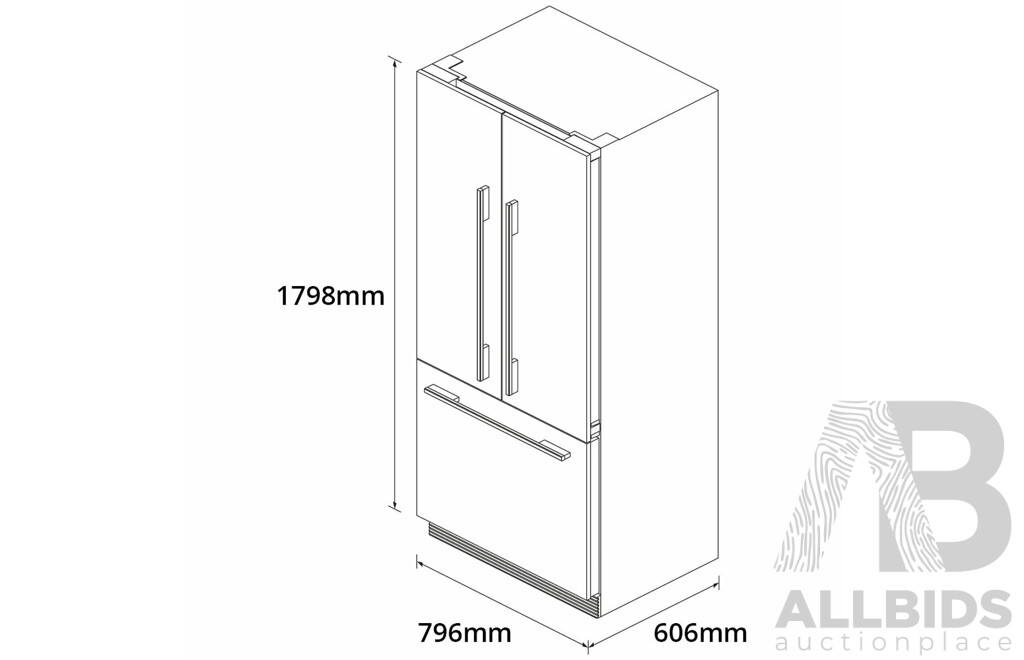 Fisher & Paykel 80cm Series 7 Integrated French Door Refrigerator (RS80A1)  - ORP $5,799