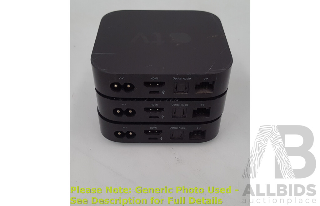 Apple TV (A1469) 3rd Generation HD Media Streamer - Lot of Three