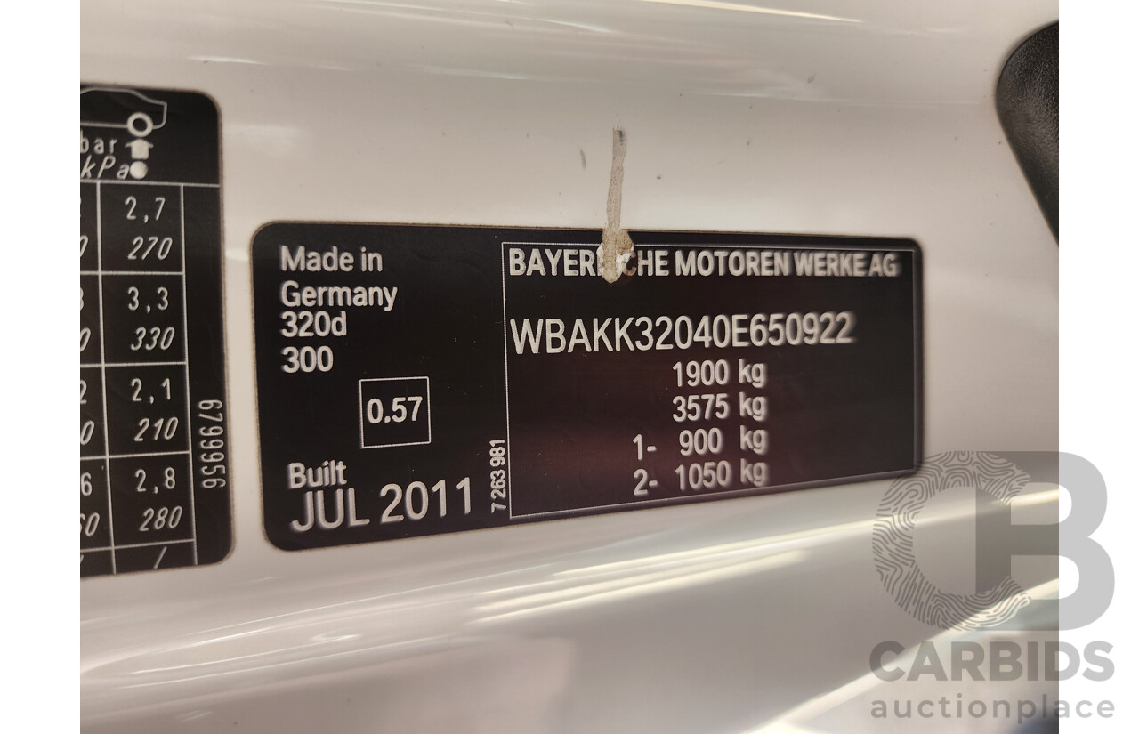 9/2011 Bmw 3 20d E92 MY11 2d Coupe White 2.0L