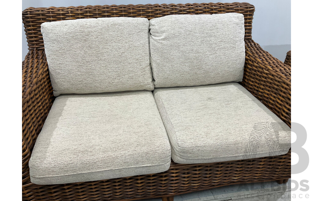 ISLANDER Five Piece Cane Outdoor Lounge Suite