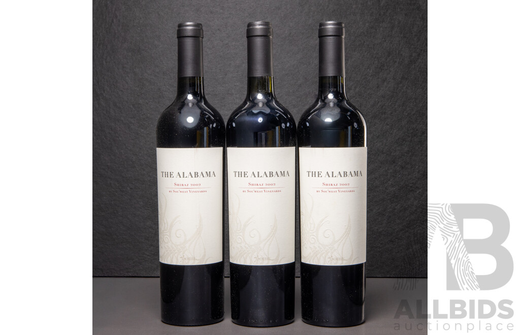 Sou'West Vinyards the Alabama Shiraz Vintage 2002 X 3