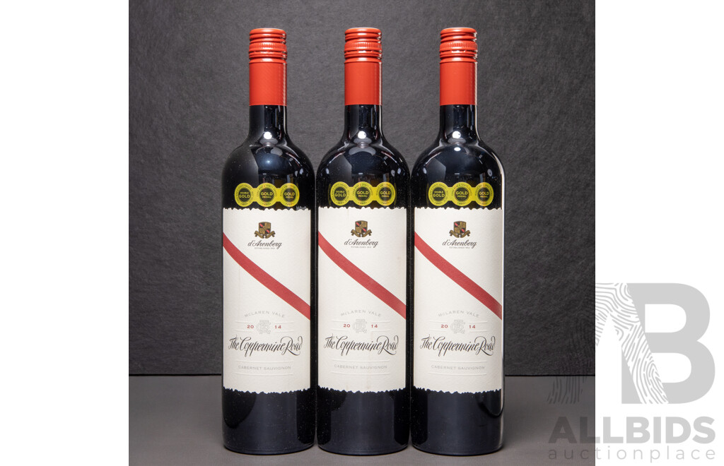 D'Arenberg the Copper Mine Road Cabernet Sauvignon Vintage 2014 X 3