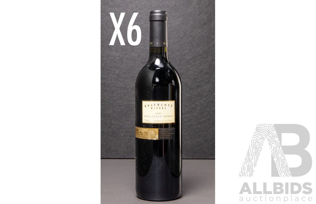 Half Dozen Heathcote Winery Mail Coach Shiraz Vintage 2001