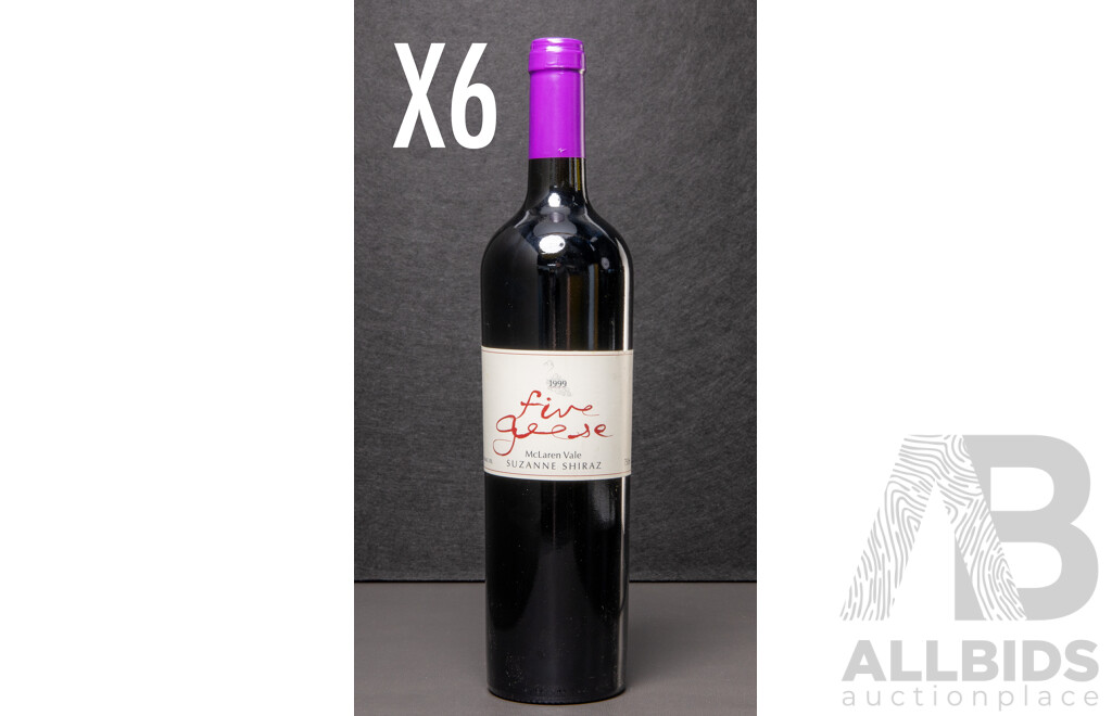 Half Dozen Five Geese McLaren Vale Suzanne Shiraz Vintage 1999 (6)