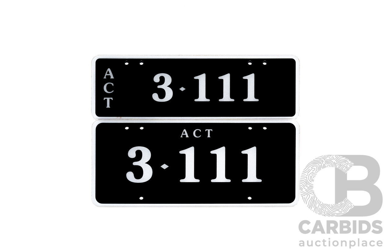 ACT 4-Digit Number Plate - 3.111