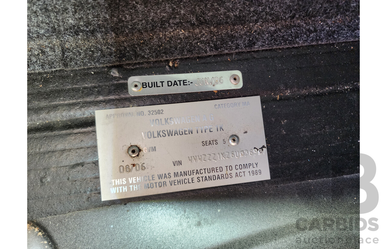 8/2006 Volkswagen Golf GTi 1K 5d Hatchback Black 2.0L