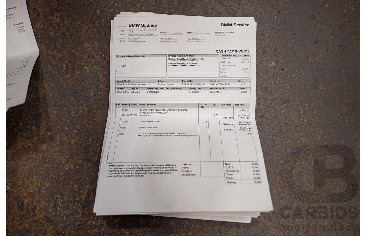 6/2017 BMW 220i Active Tourer Luxury Line F45 MY18 4D Wagon Sparkling Brown Metallic Turbo 2.0L