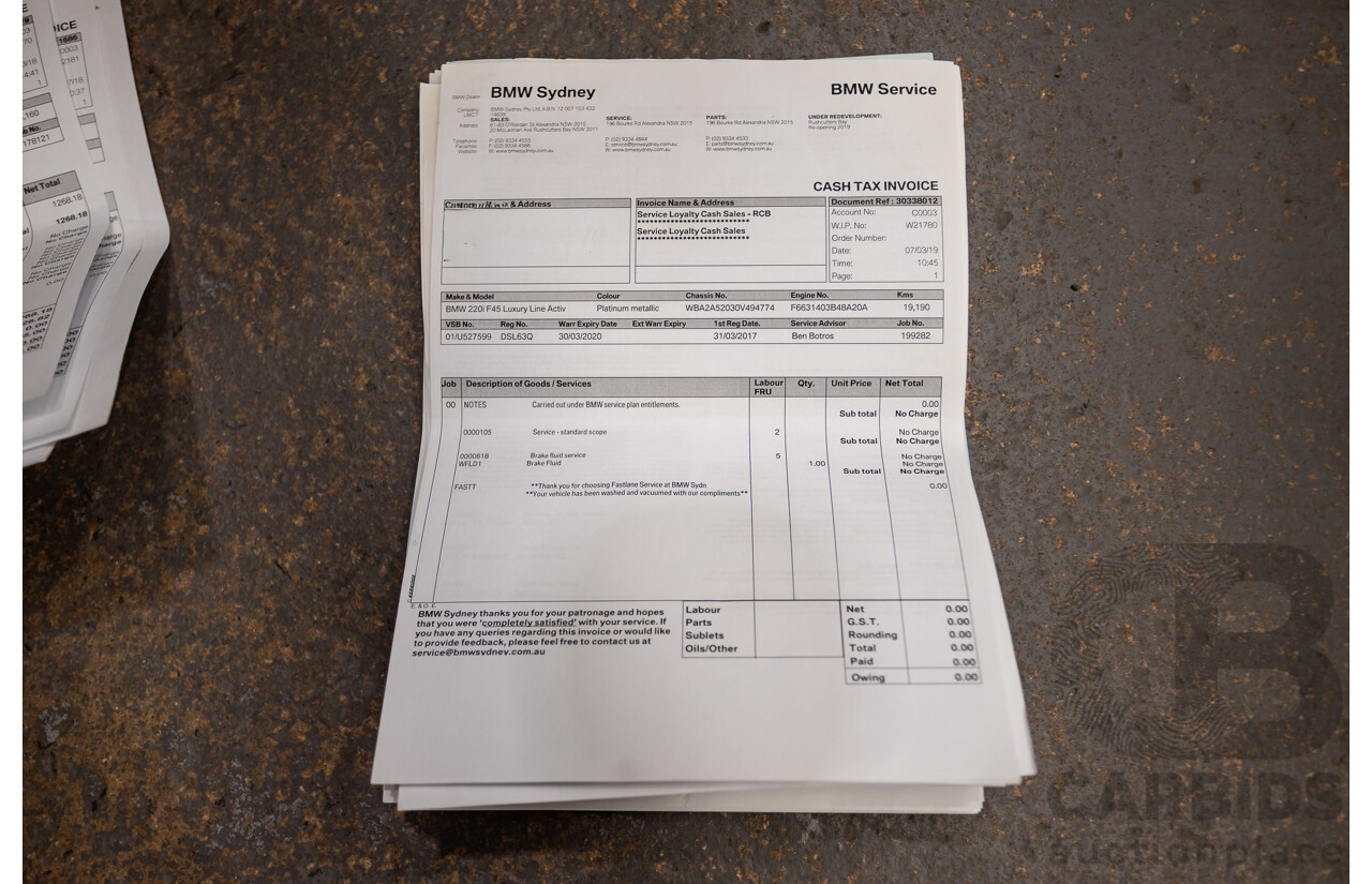 6/2017 BMW 220i Active Tourer Luxury Line F45 MY18 4D Wagon Sparkling Brown Metallic Turbo 2.0L