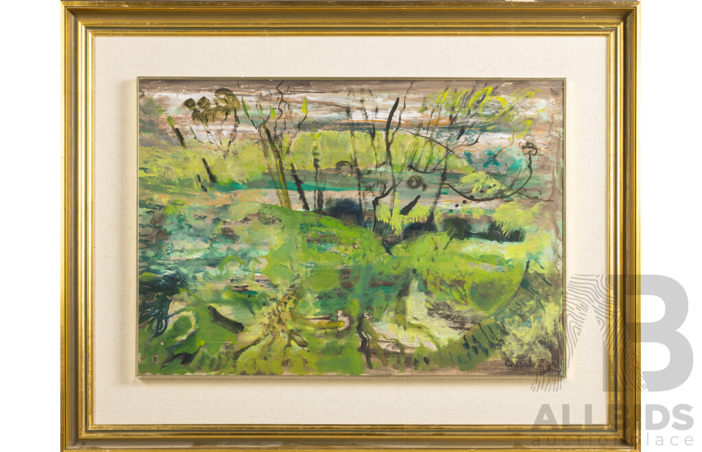 Judy Cassab AO CBE, (20th Century, Viennese-Born Australian, 1920-2015), Edge of Forest, Original Watercolour and Gouache on Board, 57 x 72 cm (frame)