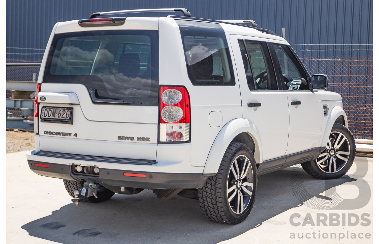 5/2012 Land Rover Discovery 4 3.0 SDV6 HSE MY12 4d Wagon Fuji White Turbo Diesel V6 3.0L - 7 Seater