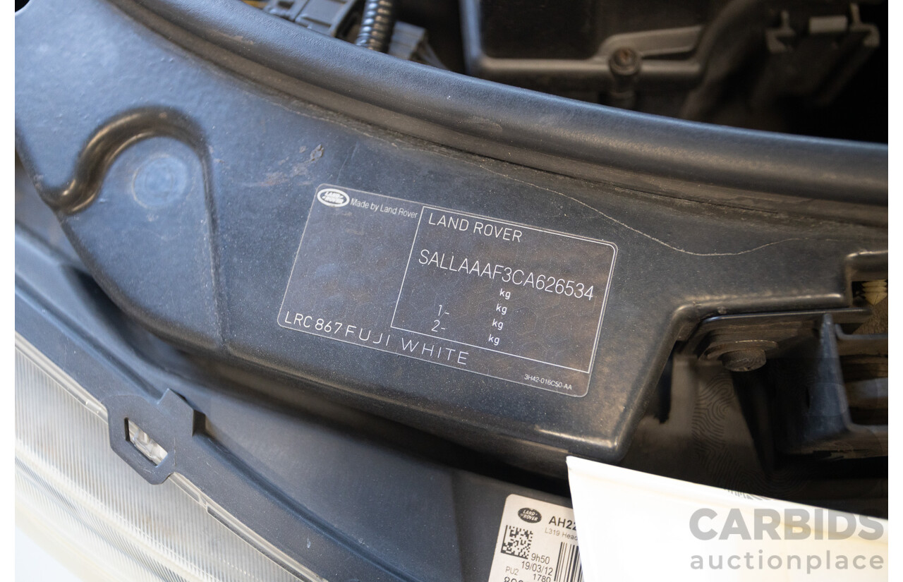 5/2012 Land Rover Discovery 4 3.0 SDV6 HSE MY12 4d Wagon Fuji White Turbo Diesel V6 3.0L - 7 Seater