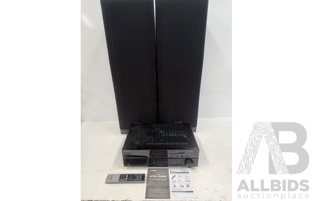 Yamaha HTR-3065 5.1-channel AV Receiver - 2x Sony SS-T552AV 3 Way Speakers