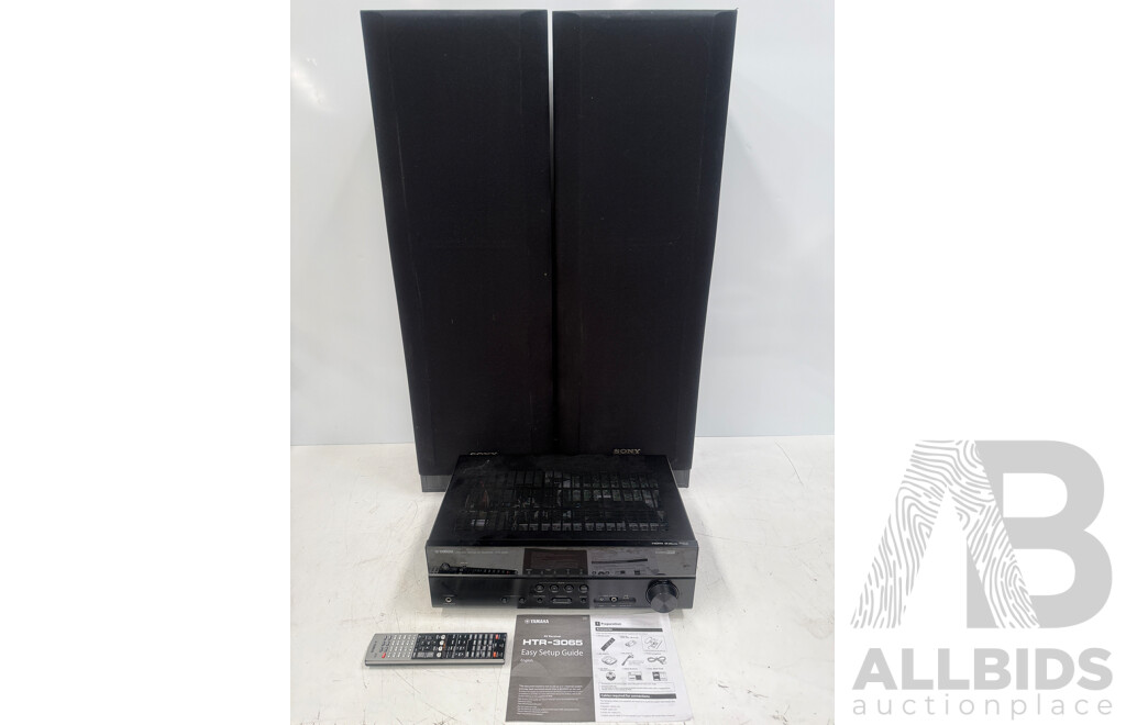 Yamaha HTR-3065 5.1-channel AV Receiver - 2x Sony SS-T552AV 3 Way Speakers