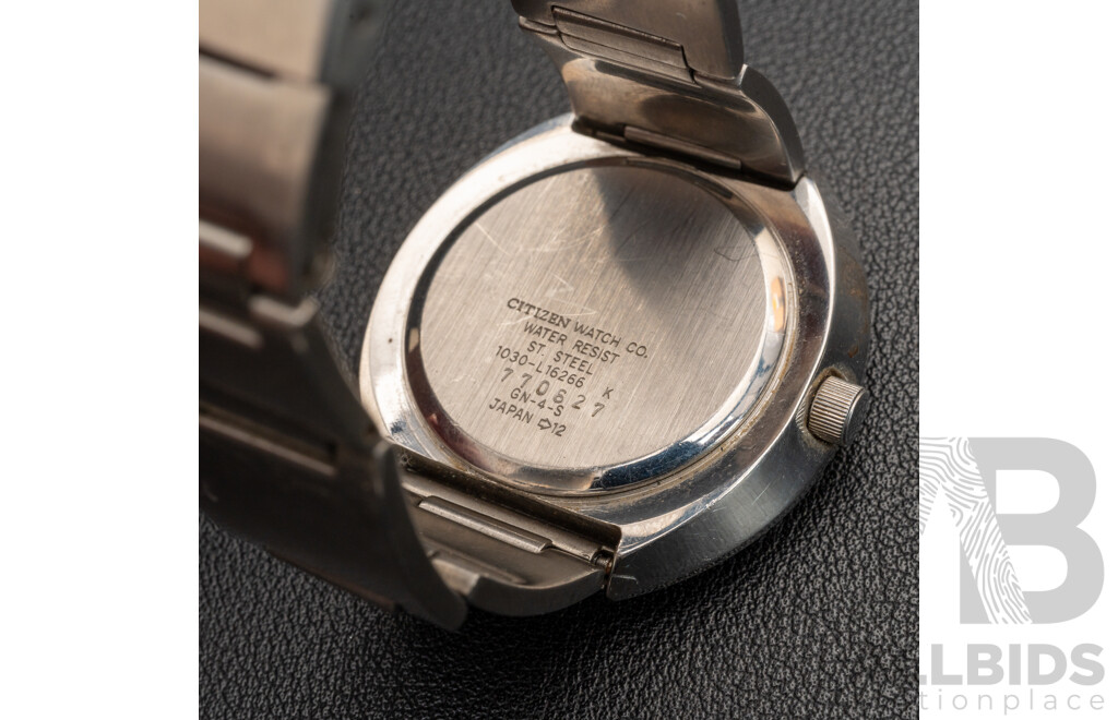 Citizen 1481010 Independent Vintage Watch, 1030-L16266, Silver/orange