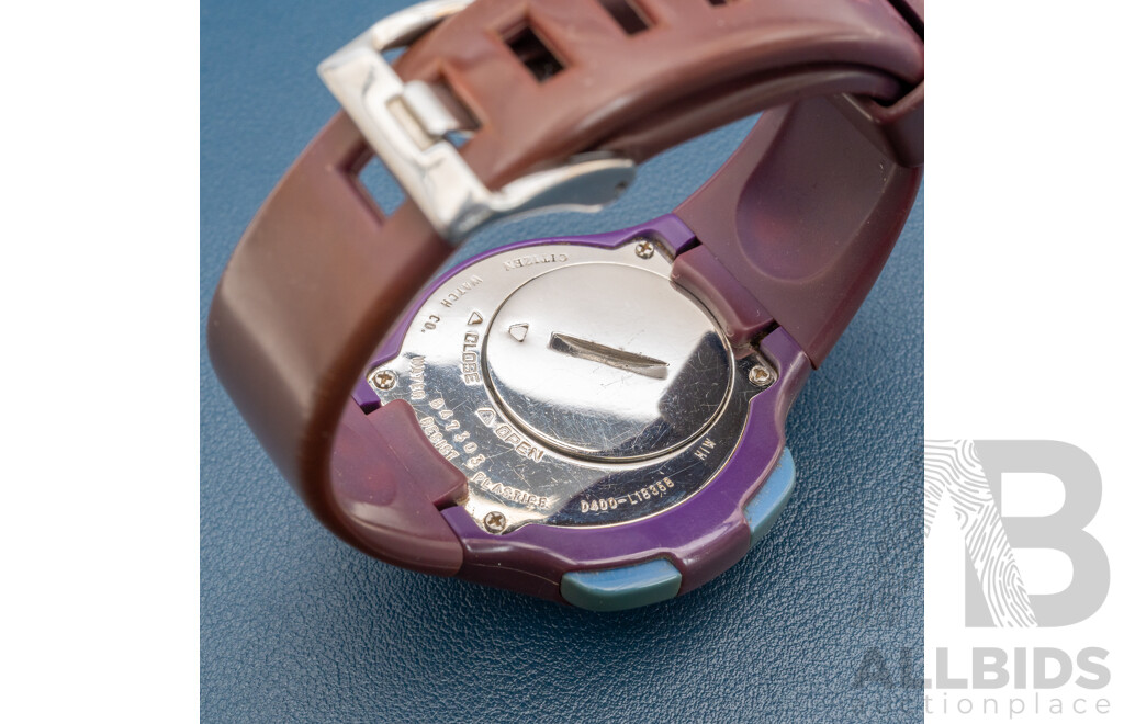 Citizen 1481010 Independent Vintage Digital Watch, D400-L18358, Aubergine