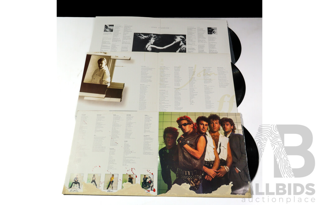 Collection of Eight Australian Rock and Roll Albums Including John Farnham, Cold Chisel, Little River Band, Split Enz & More