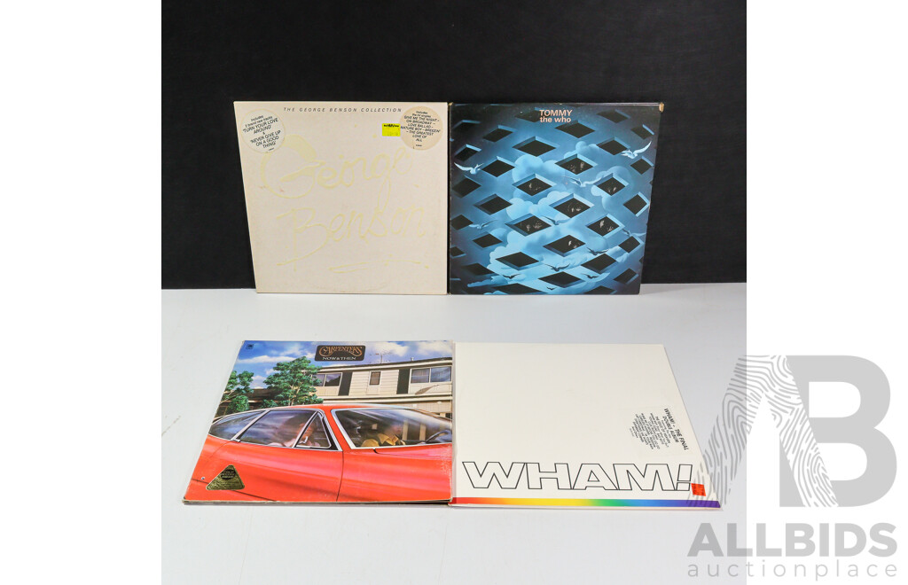 Collection of Four Popular Music LPs Including Wham!, Carpenters, George Benson & The Who