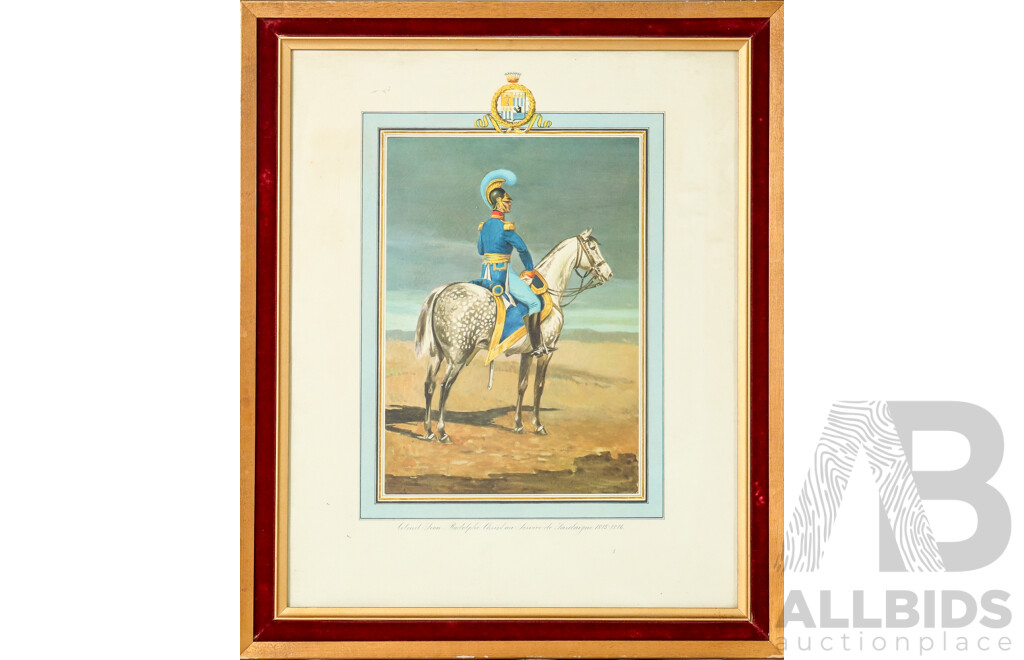 Pierre Favre, (20th Century, French, 1911-1997), Collection of Bernese Military Depictions of the 18th Century, Four Colour Vintage Print Sheets Framed, 46 x 39 cm (frames) (4)