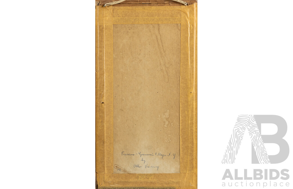 Otto Vorsung (?), (20th Century), Pizzeria, Greenwich Village NY, Vintage Watercolour and Ink, 56 x 31 cm (frame)