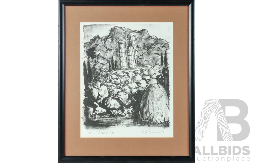 (Possibly) Nis Stevenson (20th Century, Active C1990s), Denoi (1998), Editioned Original Lithograph, 51 x 43 cm (frame)