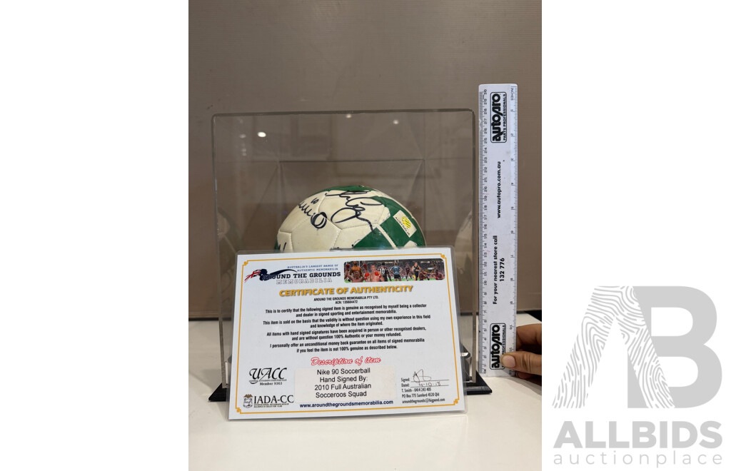 Signed 2010 Socceroos Team Ball (Boxed Display) – With Certificate of Authenticity