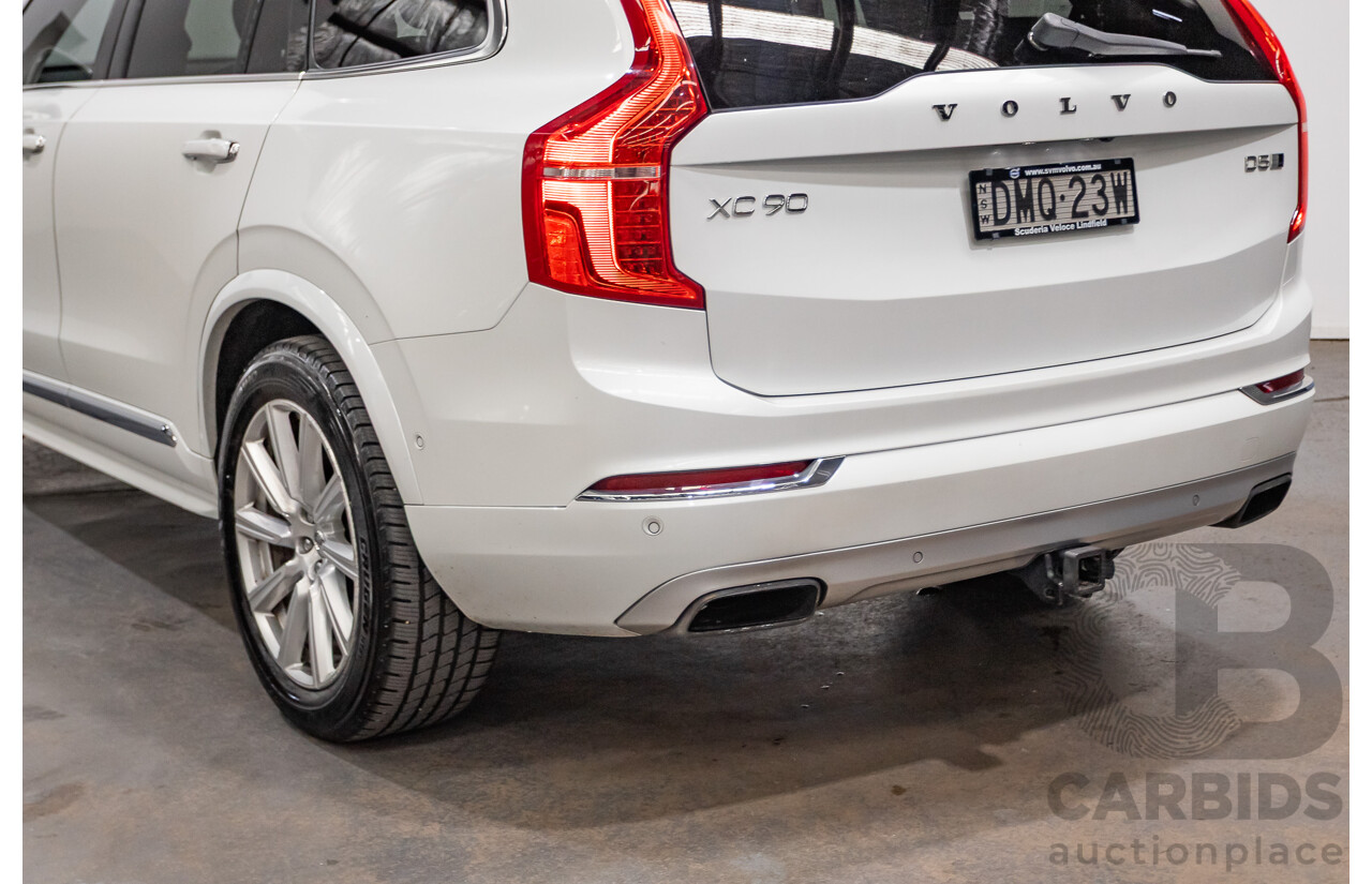 3/2017 Volvo XC90 D5 Inscription (AWD) 256 MY17 4D Wagon Crystal White Pearl Twin Turbo Diesel 2.0L - 7 seater