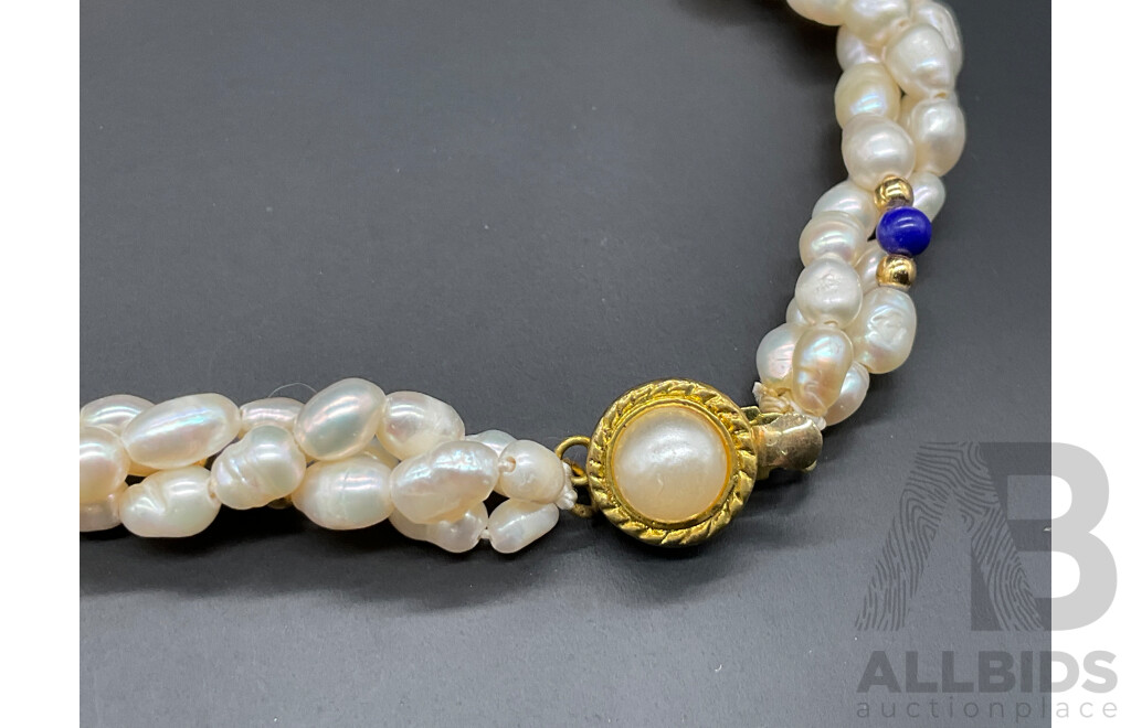 Twisted Freshwater Pearl Necklace, Bracelet & Earring Set