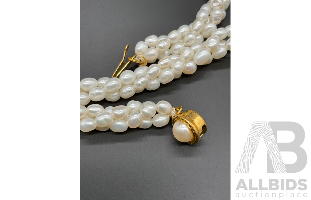 Freshwater Pearl Twisted Necklace & Earring Set