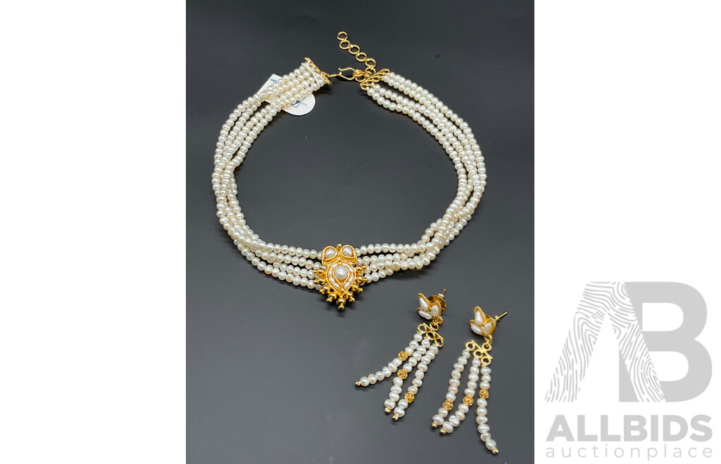 Freshwater Pearl  Necklace & Earring Set
