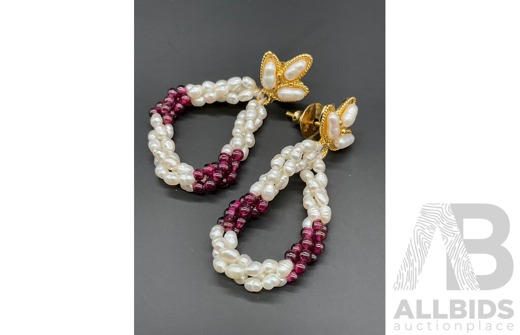 Freshwater Pearl Twisted Necklace & Earring Set