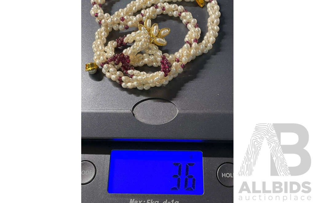 Freshwater Pearl Twisted Necklace & Earring Set