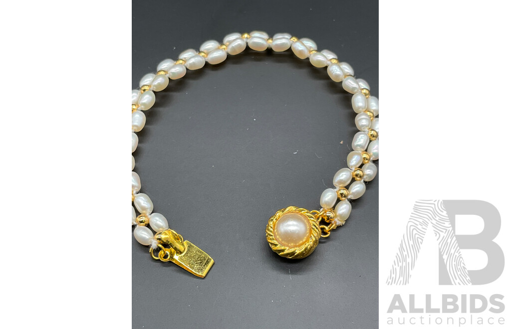 Freshwater Pearl Necklace, Bracelet & Earring Set