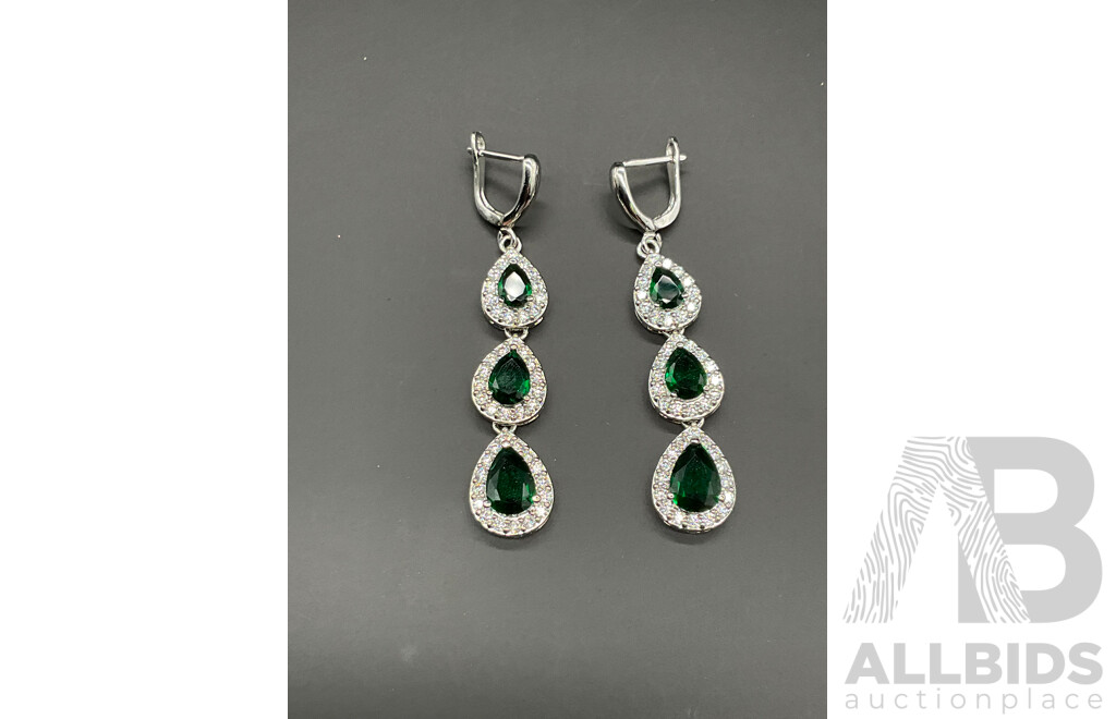 Green Tone Necklace, Bracelet, Ring & Earring Set