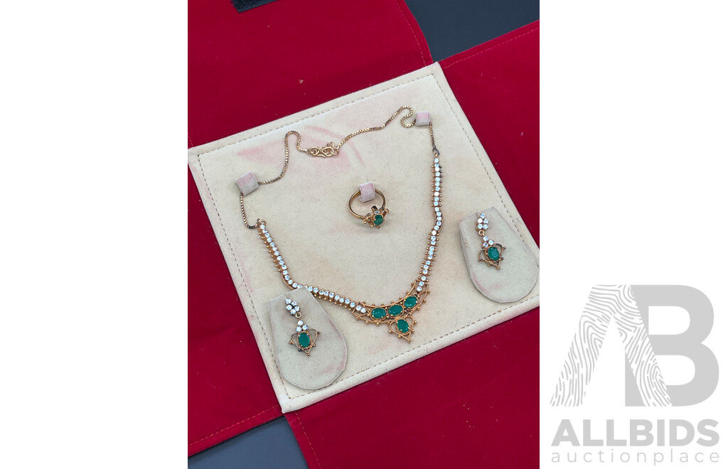 Floral Necklace, Ring & Earring Set