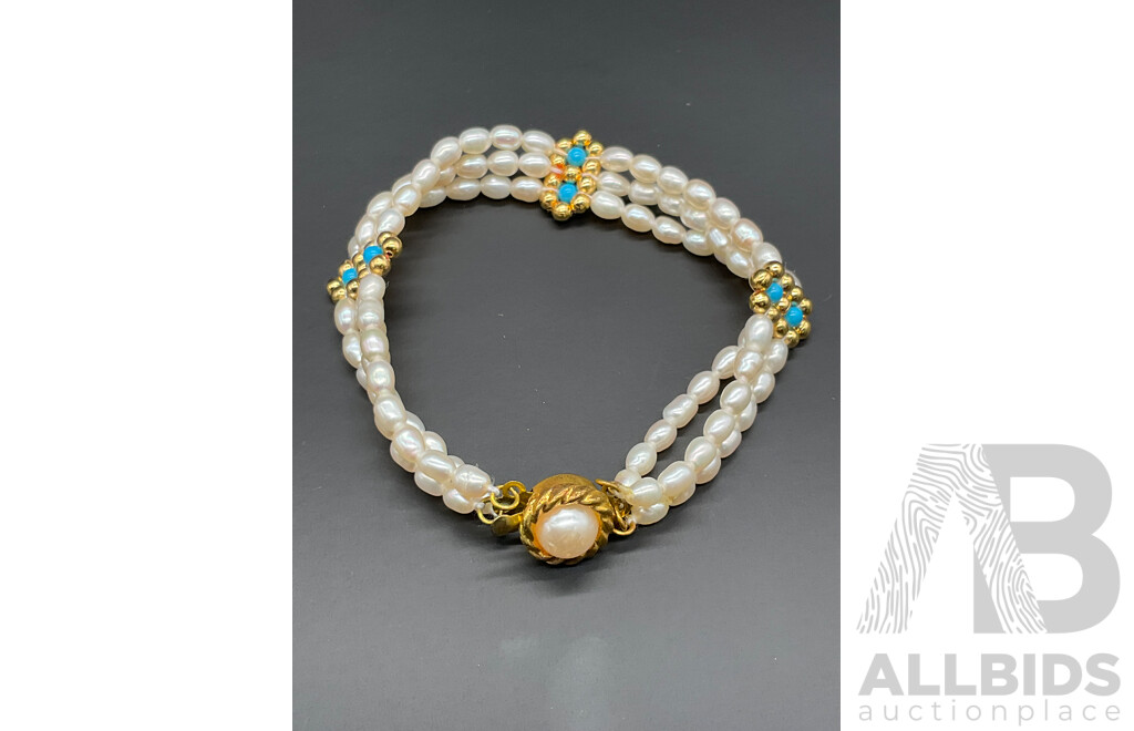 Freshwater Pearl Necklace, Bracelet & Earring Set