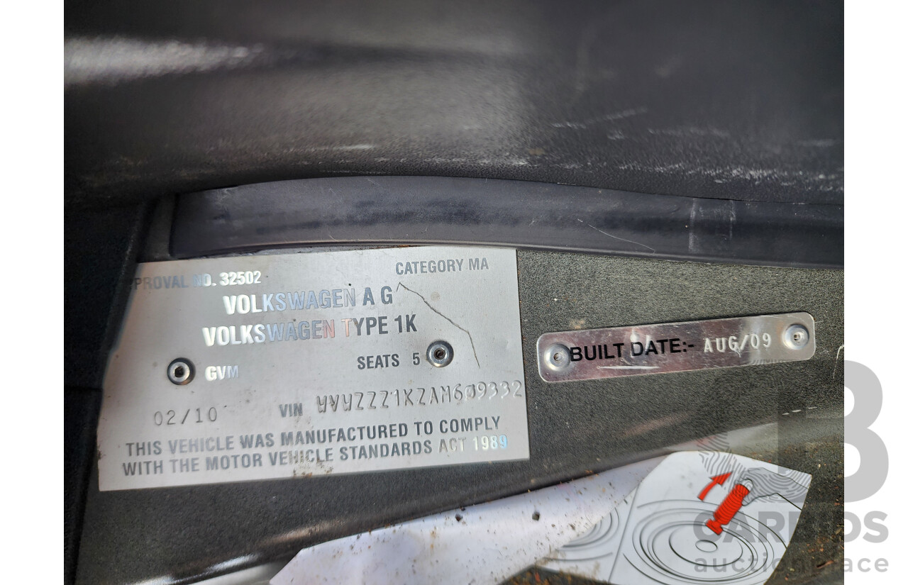 2/2010 Volkswagen Golf 118 TSI Comfortline 1K MY10 4d Wagon Black 1.4L