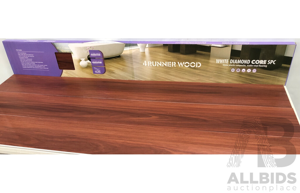 4Runner 7mm Hybrid Flooring - Antique Wood Finish - Red Jarrah - 28.728 Square Meters - Brand New