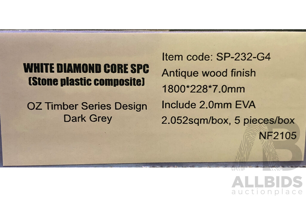 4Runner 7mm Hybrid Flooring - Antique Wood Finish - Dark Grey - 26.676 Square Meters - Brand New