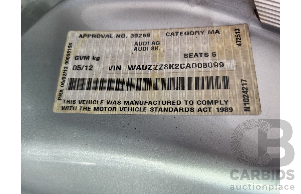 5/2012 Audi A4 2.0 TFSI B8 (8K) MY12 4d Sedan Silver 2.0L